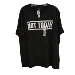 JEM Black/Charcoal Speckle "Not Today" Tee, NWT, XL